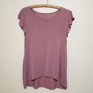 Dusty Pink Flutter Sleeve Blouse S